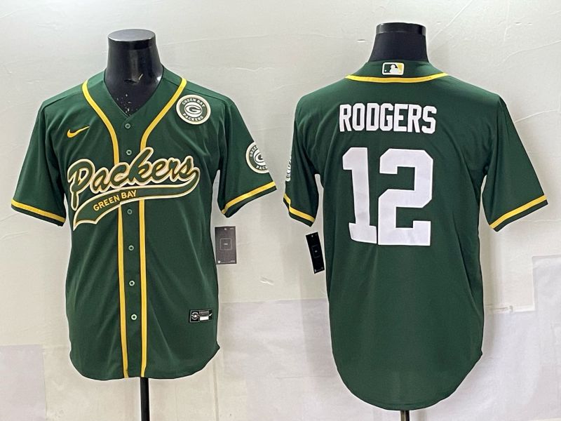 Men 2025 Nike Green Bay Packers #12 Rodgers Green Joint Name  Limited NFL Jersey style 045